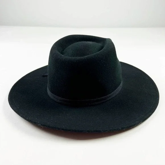 New Brixton black felt wool Unisex Cowboy Cohen Hat Size XS - Picture 3 of 7